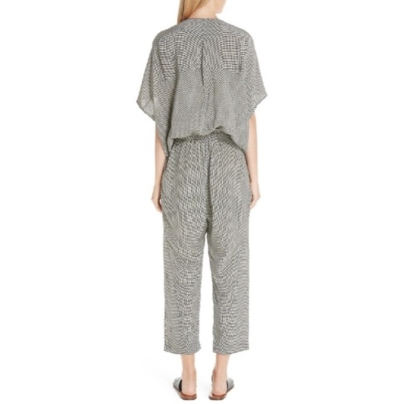 Zero + Maria Cornejo Hex Gingham Jumpsuit in White Pepper/Black 6 - Picture 2 of 9
